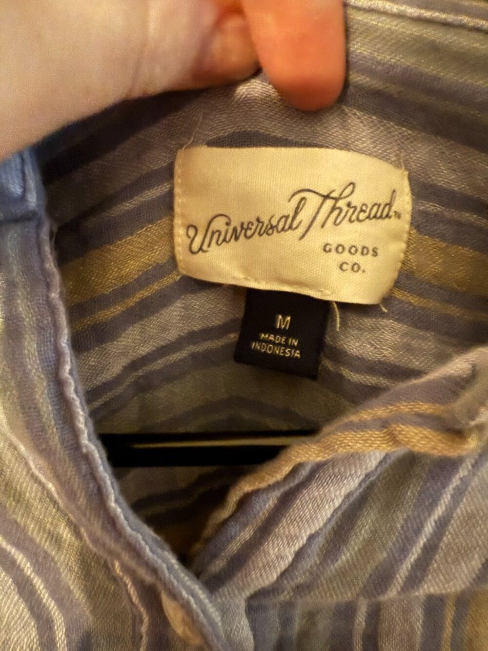 Universal Thread Blue Striped Button Down - Picture 5 of 6